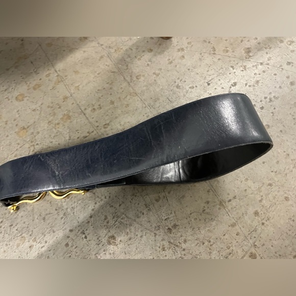 Vtg. Avignon Leather Belt *Blue* 🌵Large - Picture 3 of 5